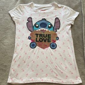 Girls L (10/12) Stitch Valentines Day T